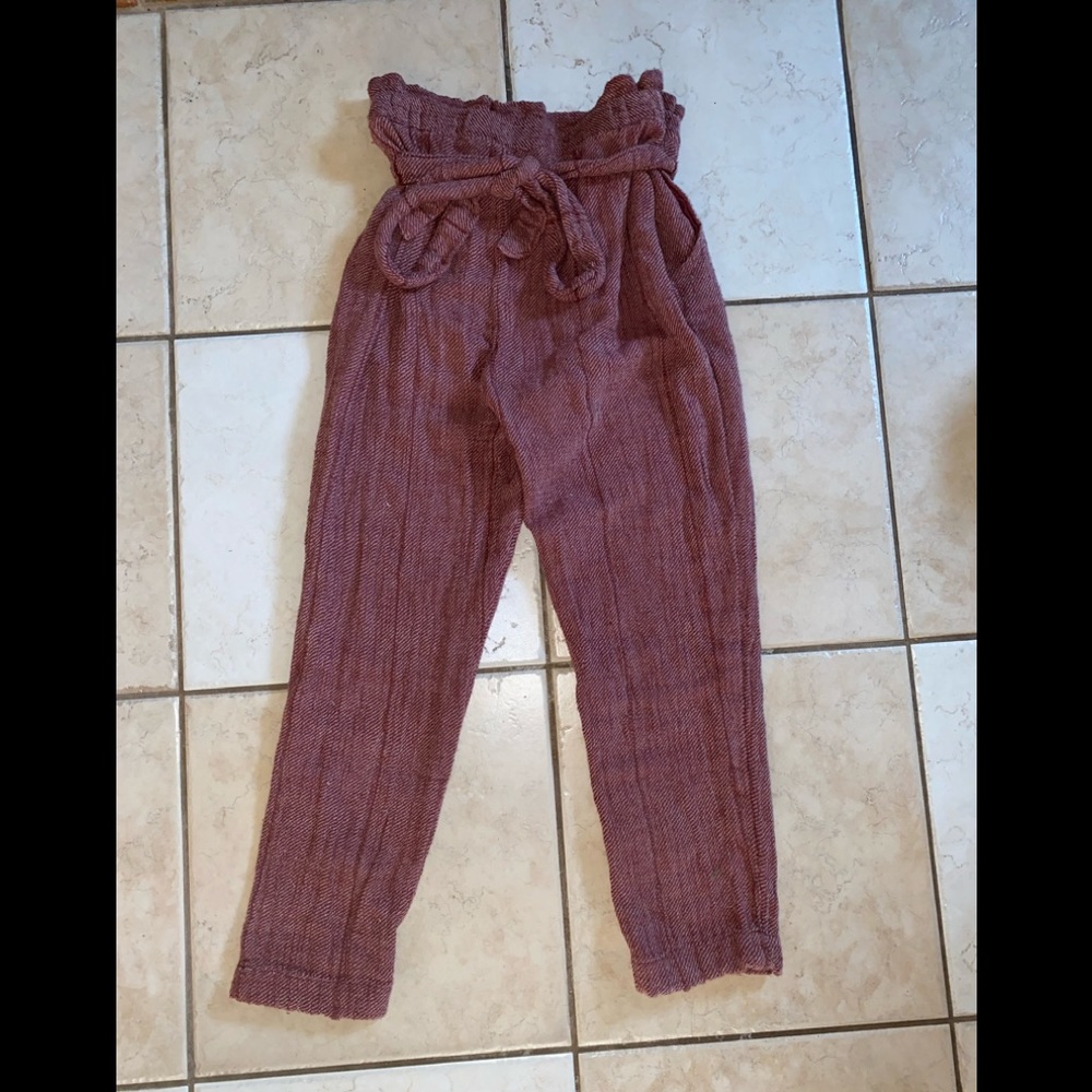 Free People pink tie pants
